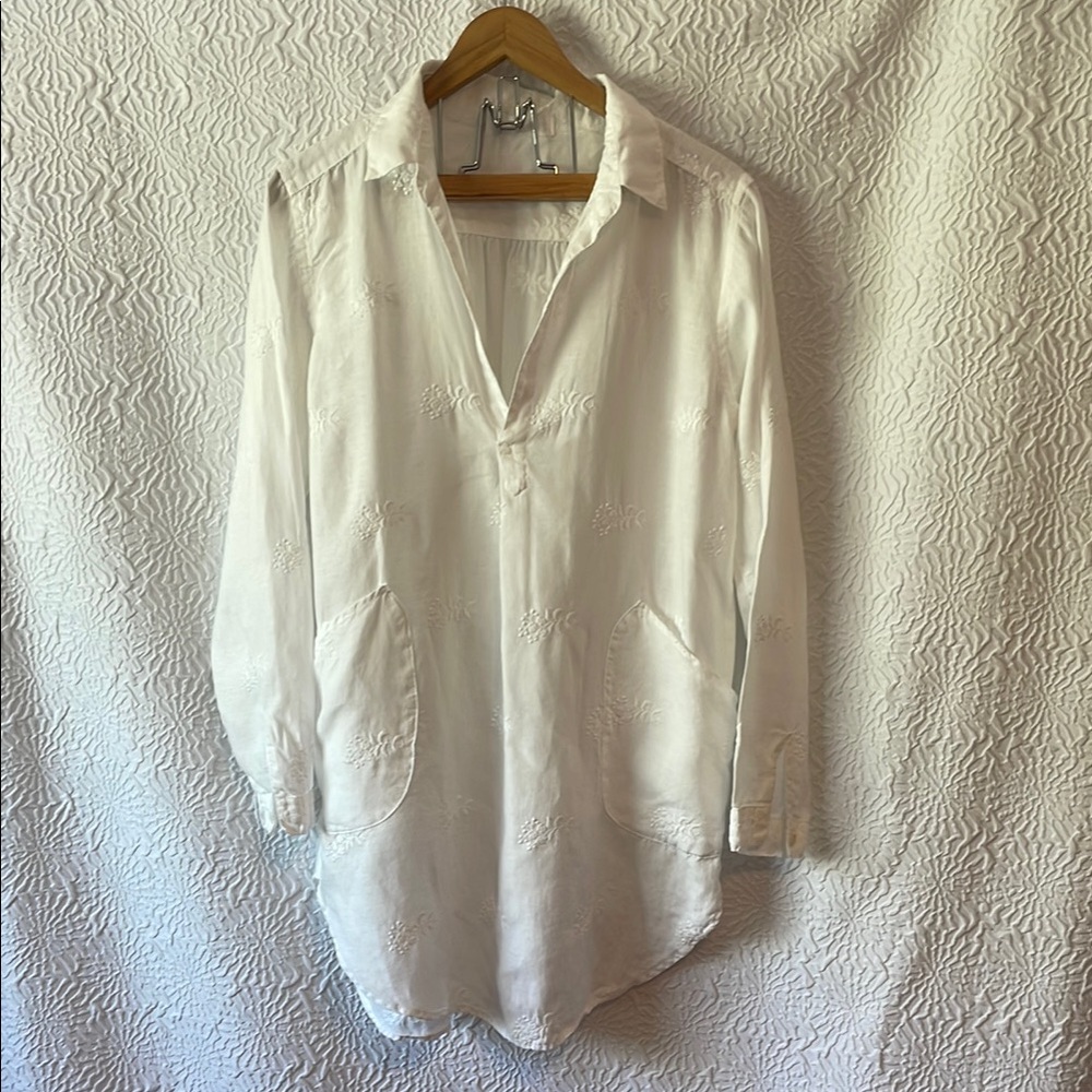 CP Shades White Linen Dress - Made in USA - XS Excellent